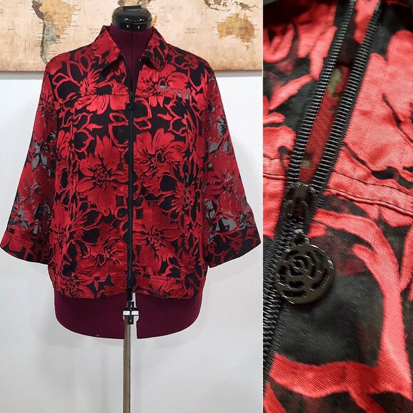 Vtg Y2K sheer lightweight floral jacket - Draper's & Damon's - Picture 1 of 12